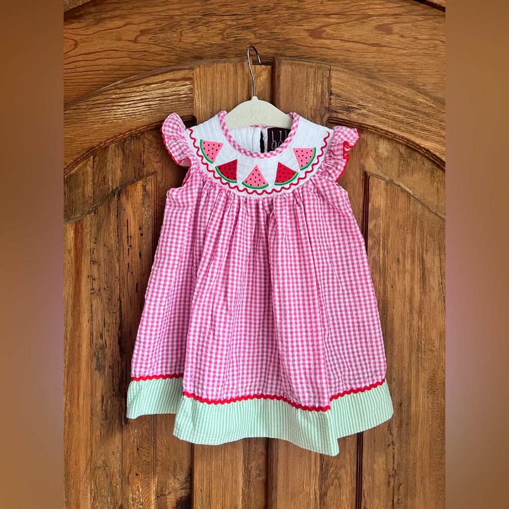 Lil Cactus Watermelon Smocked Dress 6-12 months